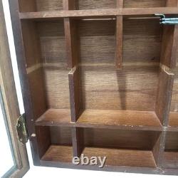 Enesco My Collection Wood Wall Display Case Glass Door Hanging Pre Owned Read