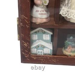 Enesco My Collection Wood Wall Display Case Glass Door Hanging Pre Owned Read