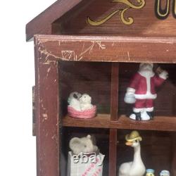 Enesco My Collection Wood Wall Display Case Glass Door Hanging Pre Owned Read