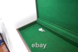 Ex-Large Quality Wood Display Velvet Mint Key Revolver Pistol Box Case not ret