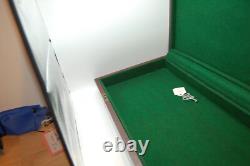 Ex-Large Quality Wood Display Velvet Mint Key Revolver Pistol Box Case not ret