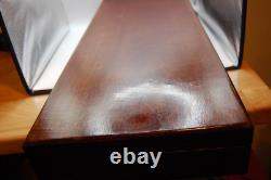 Ex-Large Quality Wood Display Velvet Mint Key Revolver Pistol Box Case not ret