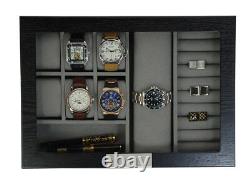 Executive Hand made Cufflink Case & Ring Storage Organizer Jewelry Box Gift