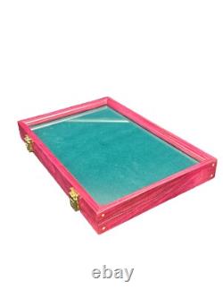 Exotic Purple Heart Wood Display Case 18 X 12 X 2 for Knives Arrowheads Relics