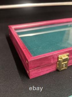 Exotic Purple Heart Wood Display Case 18 X 12 X 2 for Knives Arrowheads Relics