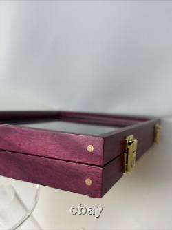 Exotic Purple Heart Wood Display Case 18 X 12 X 2 for Knives Arrowheads Relics