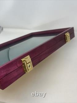 Exotic Purple Heart Wood Display Case 18 X 12 X 2 for Knives Arrowheads Relics