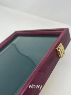 Exotic Purple Heart Wood Display Case 18 X 12 X 2 for Knives Arrowheads Relics