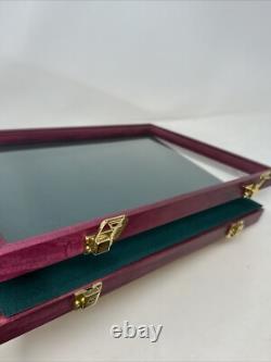 Exotic Purple Heart Wood Display Case 18 X 12 X 2 for Knives Arrowheads Relics