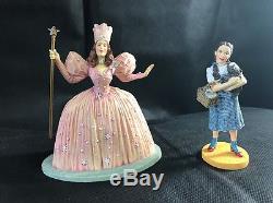 FRANKLIN MINT SET 12 WIZARD of OZ FIGURINES & WOOD DISPLAY CASE In Boxes