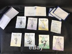 FRANKLIN MINT SET 12 WIZARD of OZ FIGURINES & WOOD DISPLAY CASE In Boxes