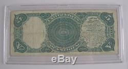 Famous 1907 Jackson Large-Size Woodchopper $5 Note in Custom Wood Display Case