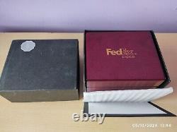 Fedex Express Mahogany Wood Display Case Accessories Box With Logo