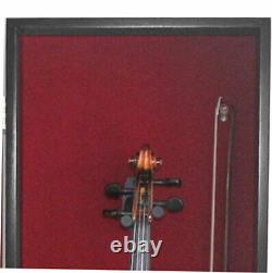 Fiddle / Violin Display Case Stand Wall Shadow Box Holder Wood Cabinet-Black