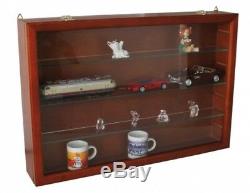 Figurine Display Case in Cherry Wood with Glass Shelves
