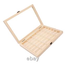 Film Cassette Display Case 30 Slots Minimalist Dust Proof Solid Wood Storag