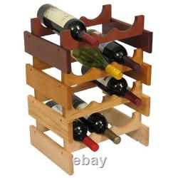 FixtureDisplays 15 Bottle Dakota Wine Rack with Display Top
