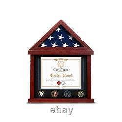 Flag Case Flag Display Case Military Shadow Box Flag and Certificate Display