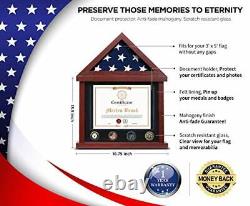 Flag Case Flag Display Case Military Shadow Box Flag and Certificate Display