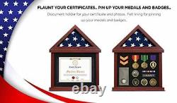 Flag Case Flag Display Case Military Shadow Box Flag and Certificate Display