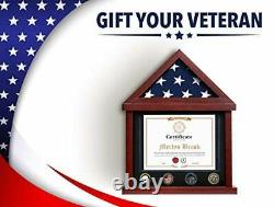 Flag Case Flag Display Case Military Shadow Box Flag and Certificate Display