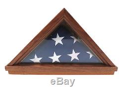 Flag Display Case Military Shadow Box Cherry wood