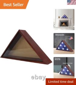 Flag Display Case Wood Wall Tabletop Mount Veterans Military Patriotic