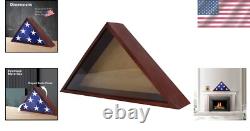 Flag Display Case Wood Wall Tabletop Mount Veterans Military Patriotic