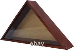 Flag Display Case Wood Wall Tabletop Mount Veterans Military Patriotic