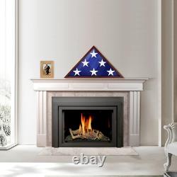 Flag Display Case Wood Wall Tabletop Mount Veterans Military Patriotic
