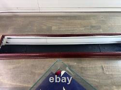 Flag Display Case for American Veteran Burial Flag Clear Glass Top With Wood Base