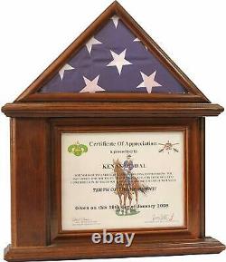 Flag Display Case with Certificate & Document Holder Frame
