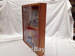 Flag and Certificate Display Case, Cherry Wood, Flag Display, 3x5 Flag Display