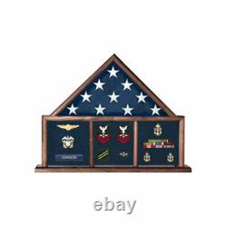 Flag and Medal Display Case, Shadow Box, Combination Flag/Medal