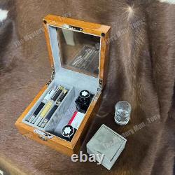 Flip Fountain Pen Rosewood Storage Box Pen Display Organizer Collector Case