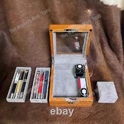 Flip Fountain Pen Rosewood Storage Box Pen Display Organizer Collector Case