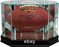Football Display Case Black Wood Glass NFL NCAA Autograph Ball Holder USA Frame