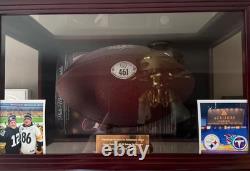 Football Display Case Oak Solid Wood NFL Full Size Rack Holder Wall Ball Frame