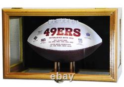Football Display Case Oak Solid Wood NFL Full Size Rack Holder Wall Ball Frame