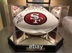 Football Display Case Walnut Wood & Glass NFL Mirror Ball Holder USA Rack Frame