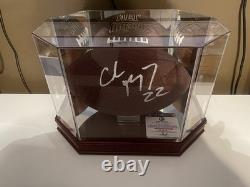 Football Display Case Walnut Wood & Glass NFL Mirror Ball Holder USA Rack Frame