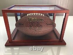 Football Glass Display Case With Mirror, Wood/ By Accent Unlimited & Wilson Ball