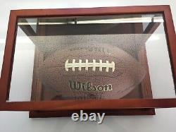 Football Glass Display Case With Mirror, Wood/ By Accent Unlimited & Wilson Ball