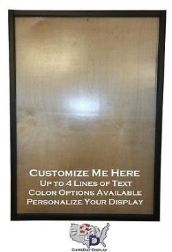 Football Jersey Display Case Frame Natural Wood Backing Custom Design Your Text