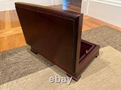 Fountain pen display case, heavy wood with velvet lining, 23-pen capacity