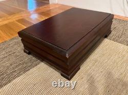 Fountain pen display case, heavy wood with velvet lining, 23-pen capacity