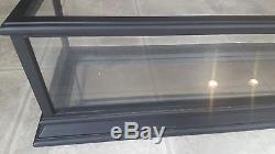 Franklin Mint Black Wood Plexiglass Display Case with Mirror 28 x 8.25 x 7.5
