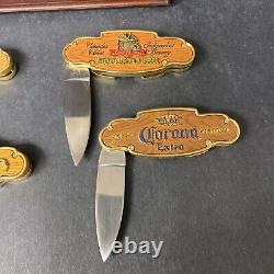 Franklin Mint Collector Knives Beer Knife Set of 6 Wood Display Case