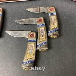 Franklin Mint Collector Knives Civil War Knife Set of 12 Wood Display Case
