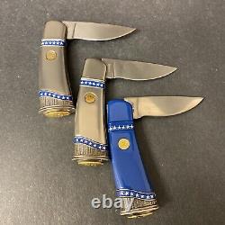 Franklin Mint Collector Knives Civil War Knife Set of 12 Wood Display Case